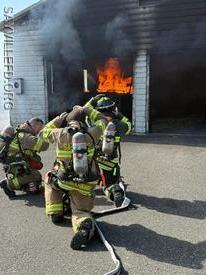 Simulated Car Fire extending to a structure!